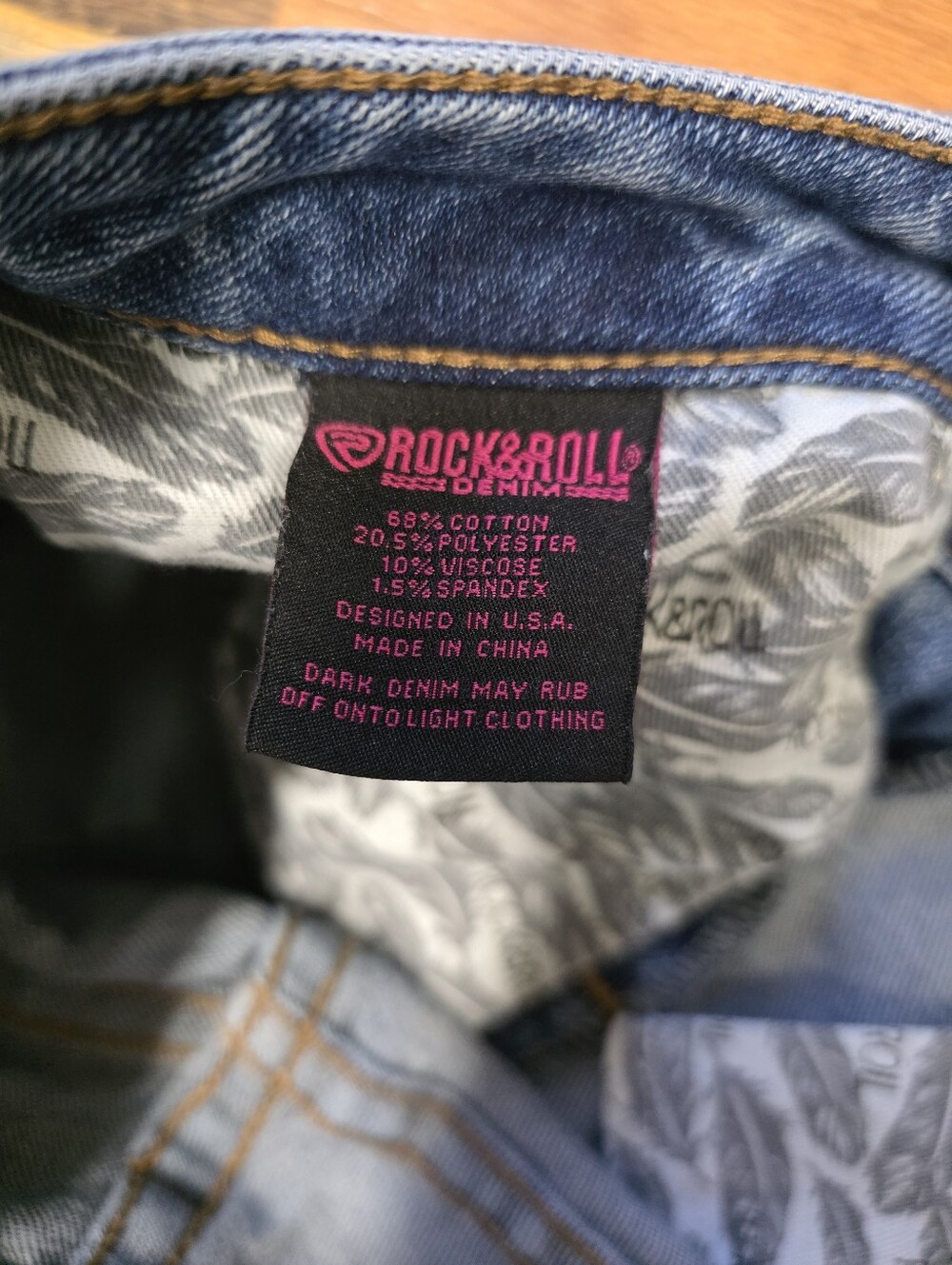 Rock & Roll Denim Mid Rise Trouser JeansSize 26/32 - Picture 3 of 5